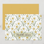 Personalized Narcissus Floral Note Card Notitiekaartje (Voorkant / Achterkant)