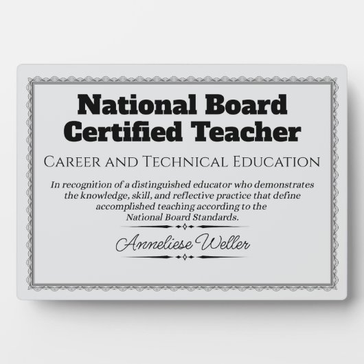 Personalized National Board Certified Teacher  Fotoplaat (voorkant)