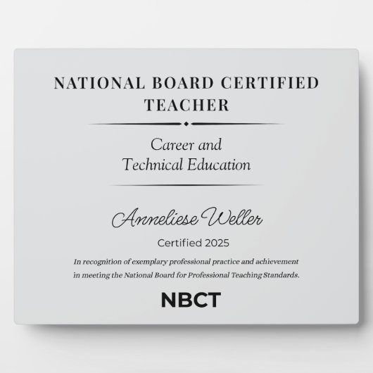 Personalized National Board Certified Teacher  Fotoplaat (Voorkant)