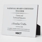 Personalized National Board Certified Teacher  Fotoplaat (Zijkant)
