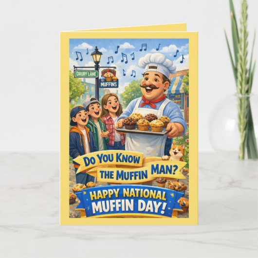 Personalized National Muffin Day Greeting Card Kaart (Voorkant)
