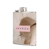 Personalized Natural Wood Grain Texture Heupfles (Links)