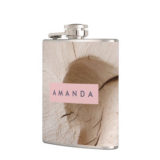 Personalized Natural Wood Grain Texture Heupfles (Links)