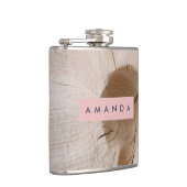 Personalized Natural Wood Grain Texture Heupfles (Rechts)