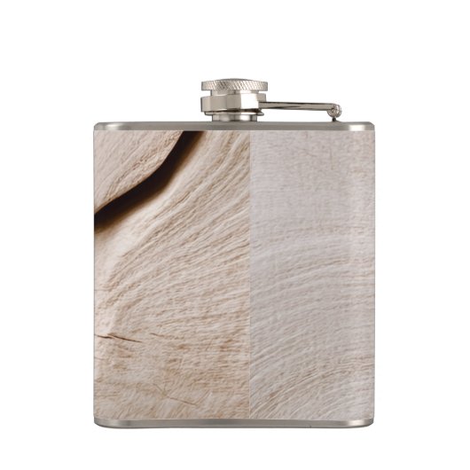 Personalized Natural Wood Grain Texture Heupfles (Achterkant)