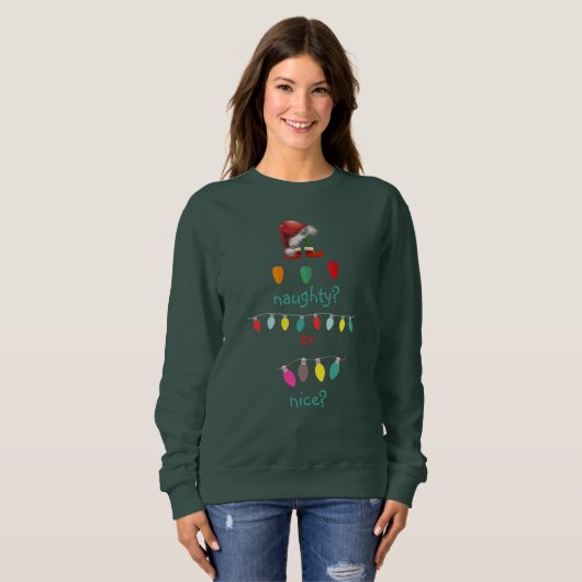 Personalized Naughty or Nice Ugly Christmas  Trui (Voorkant volledig)