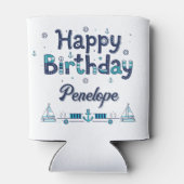 Personalized Nautical Birthday Can Cooler (Achterkant)