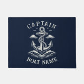 Personalized Nautical Captain Boat Name Anchor Deurmat (Voorkant)