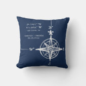 Personalized Nautical Coordinates & Compass Rose Kussen (Voorkant)
