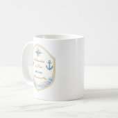 Personalized Nautical Honeymoon Crest Koffiemok (Voorkant links)