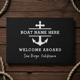 Personalized Nautical Welcome Aboard Anchor Deurmat