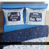 Personalized Navy Blue Floral Aesthetic Kussensloop