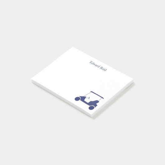 Personalized Navy Blue Golf Cart Post-it® Notes (Schuin)