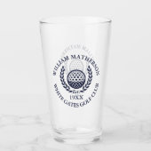 Personalized Navy Blue Golf Club Name Glas (Voorkant)