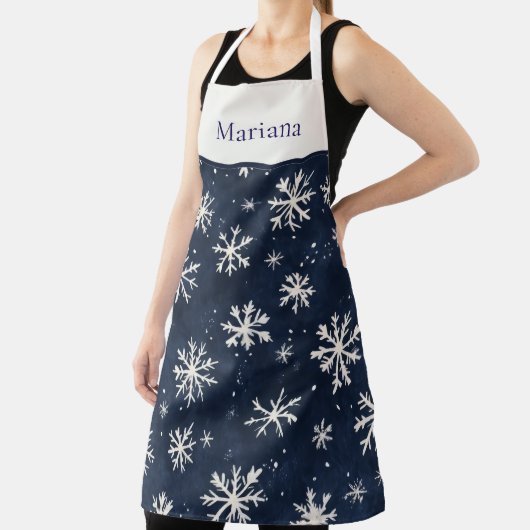 Personalized Navy Blue Snowflake Christmas Schort (Insitu)