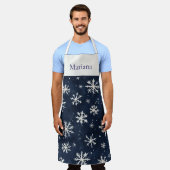 Personalized Navy Blue Snowflake Christmas Schort (Gedragen)