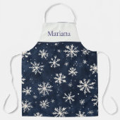 Personalized Navy Blue Snowflake Christmas Schort (Voorkant)