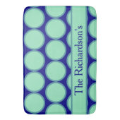 Personalized Navy Mint Polka Dot Pattern Modern  Badmat (Voorkant Verticaal)