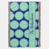 Personalized Navy Mint Polka Dot Pattern Modern  Deken (Voorkant Verticaal)
