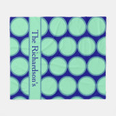 Personalized Navy Mint Polka Dot Pattern Modern  Fleece Deken (Voorkant (Horizontaal))