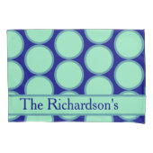 Personalized Navy Mint Polka Dot Pattern Modern  Kussensloop (Voorkant)