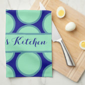 Personalized Navy Mint Polka Dot Pattern Modern  Theedoek (Quarter Fold)