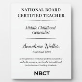 Personalized NBCT Middle childhood generalist Fotoplaat (Voorkant)