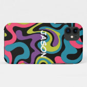 Personalized Neon Abstract Pattern — Retro Design Case-Mate iPhone Case (Achterkant (horizontaal))