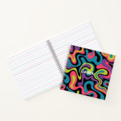 Personalized Neon Abstract Pattern — Retro Design Notitieboek (Binnen)