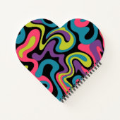 Personalized Neon Abstract Pattern — Retro Design Notitieboek (Achterkant)