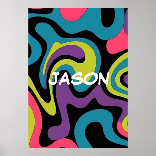 Personalized Neon Abstract Pattern — Retro Design Poster (Voorkant)