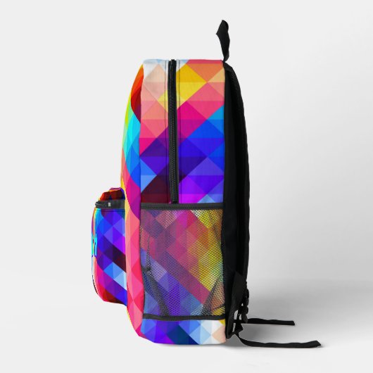 Personalized Neon Backpack | Abstract Rainbow Kids Bedrukte Rugzak (Rechts)