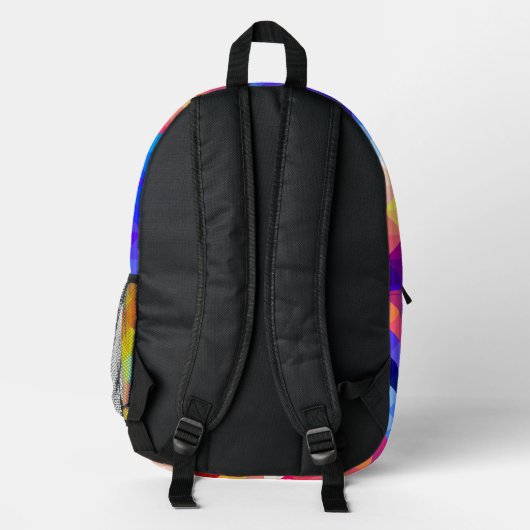 Personalized Neon Backpack | Abstract Rainbow Kids Bedrukte Rugzak (Achterkant)