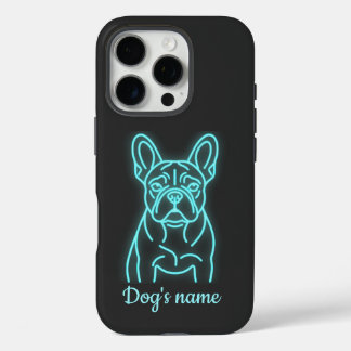 Personalized Neon French Bulldog iPhone 16 Pro Hoesje