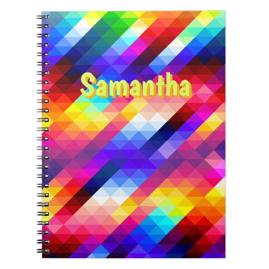 Personalized Neon Rainbow Notebook – Abstract  Notitieboek (Voorkant)