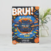 Personalized Nerf Battle Birthday  Kaart (Staand voorkant)