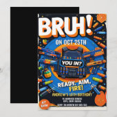 Personalized Nerf Battle Birthday  Kaart (Voorkant / Achterkant)