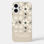 Personalized neutral color daisy  Case-Mate iPhone case (Achterkant)
