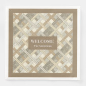 Personalized Neutral Napkins Elegant Table Accent Servet (Voorkant)