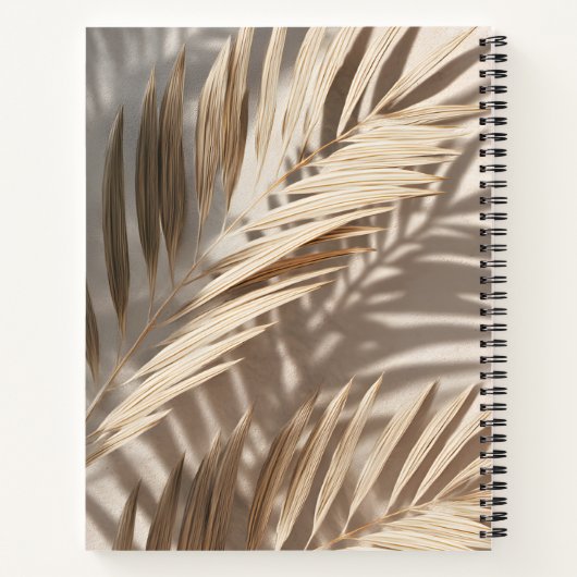 Personalized Neutral Palm Shadows Tropical Notitieboek (Achterkant)