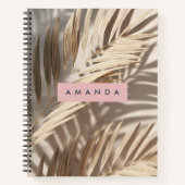 Personalized Neutral Palm Shadows Tropical Notitieboek (Voorkant)