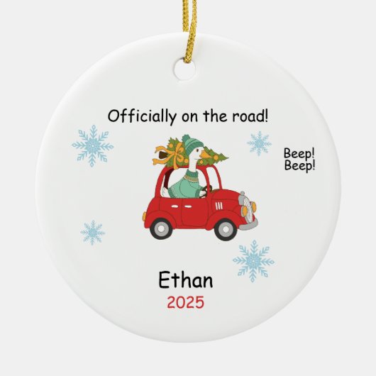 Personalized New Driver Ornament, Custom Licensed  Keramisch Ornament (Voorkant)