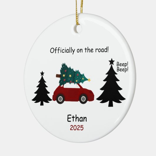 Personalized New Driver Ornament, Custom Licensed Keramisch Ornament (Links)