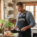 Personalized New Grandpa Est Date Father's Day Schort<br><div class="desc">This Grandpa Est grill apron is a meaningful way to celebrate becoming a grandparent, with a customizable established year to mark the milestone. Designed in classic black with bold collegiate-style lettering, it’s practical for grilling, cooking, and everyday kitchen use. The timeless design makes it an easy gift choice for adult...</div>