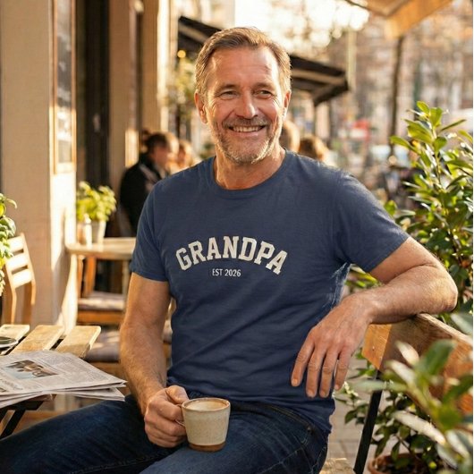 Personalized New Grandpa Est Date Father's Day Tri-Blend Shirt