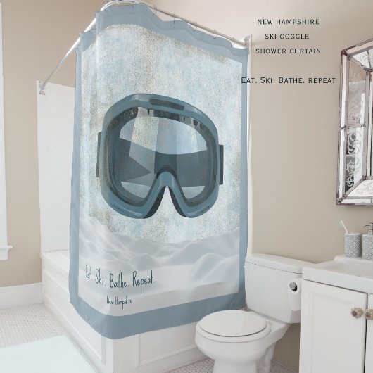 Personalized New Hampshire Ski. Eat Sleep Ski  Douchegordijn