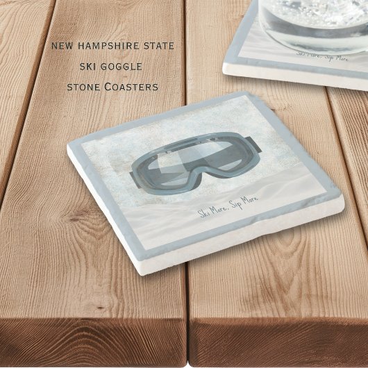 Personalized New Hampshire Ski Stone Coaster Stenen Onderzetter