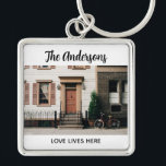 Personalized New Home Photo Sleutelhanger<br><div class="desc">A modern and elegant photo keychain. Personalize it with your photo,  name,  and a short quote or your first names. Designed for you by Blackberry Boulevard.</div>