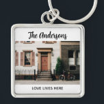 Personalized New Home Photo Sleutelhanger<br><div class="desc">A modern and elegant photo keychain. Personalize it with your photo,  name,  and a short quote or your first names. Designed for you by Blackberry Boulevard.</div>