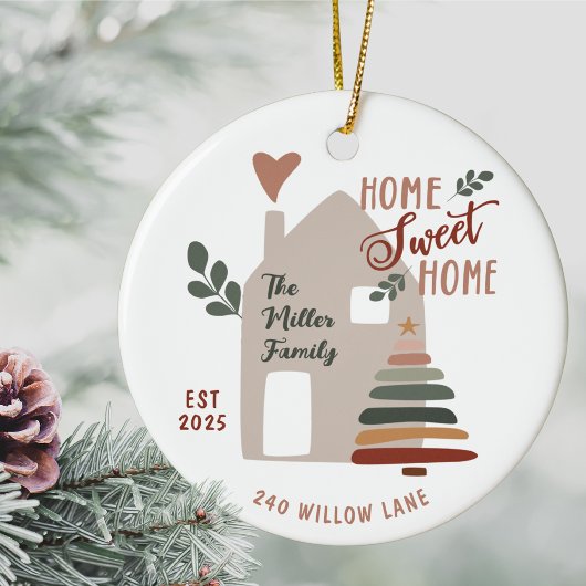 Personalized New Home Sweet Home Christmas Keramisch Ornament